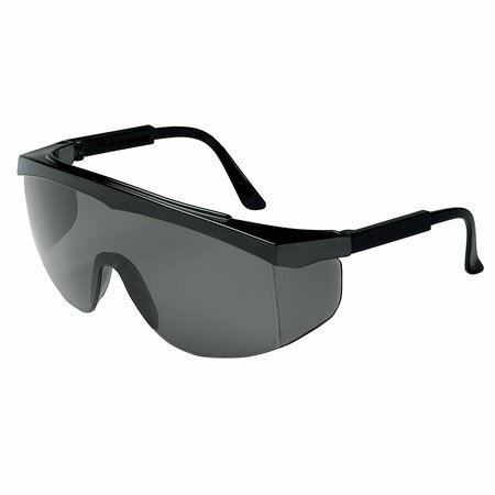 MCR SAFETY Glasses, SS1 Black Frame, Gray Lens, 12PK SS112